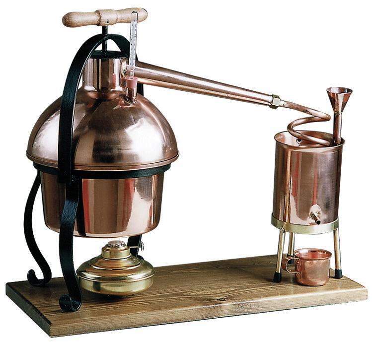 11851 FERRARI DISTILLATORE ALAMBICCO IN RAME CON TERMOMETRO DA LT. 3