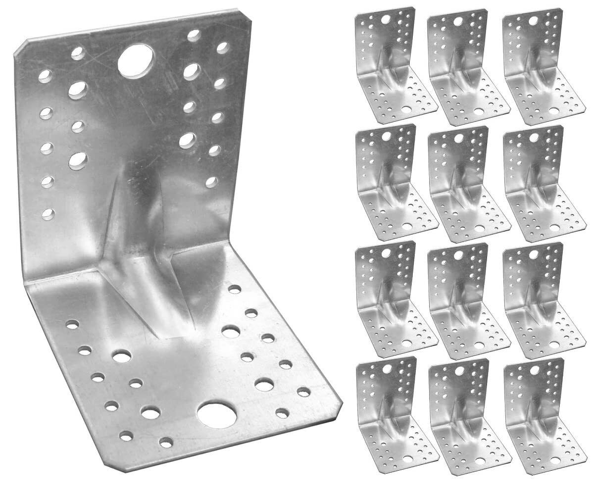 OMIDEAS 12 x Squadretta di Giunzione Angolare (105 x 105 x 90 x 2.5) (F1C)