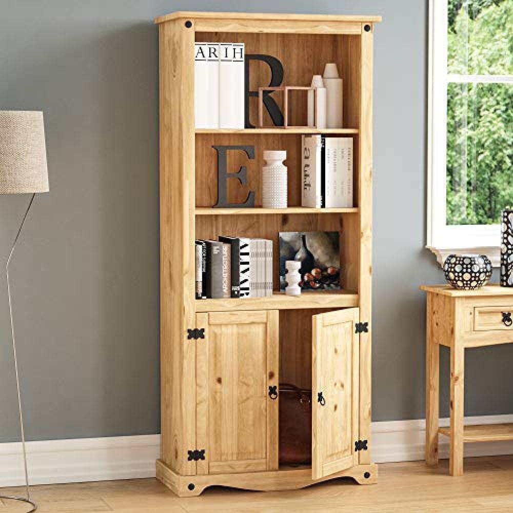 (TG. W 81cm x D 44cm x H 182cm) Home Discount Corona 2 Door espositore libreria
