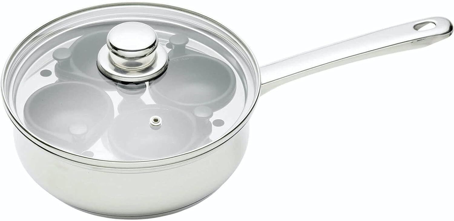 KitchenCraft Egg Poacher Padella per Uova in Acciaio al Carbonio Padella per ...