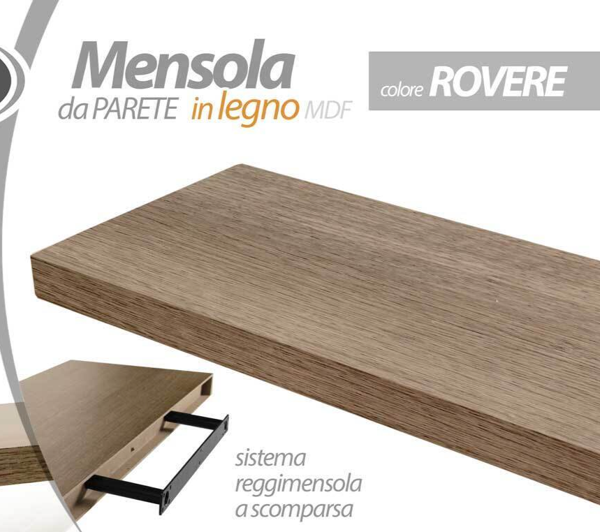 MENSOLA DA PARETE MODERNA LEGNO MURO REGGIMENSOLA A SCOMPARSA ROVERE 80*25 cm