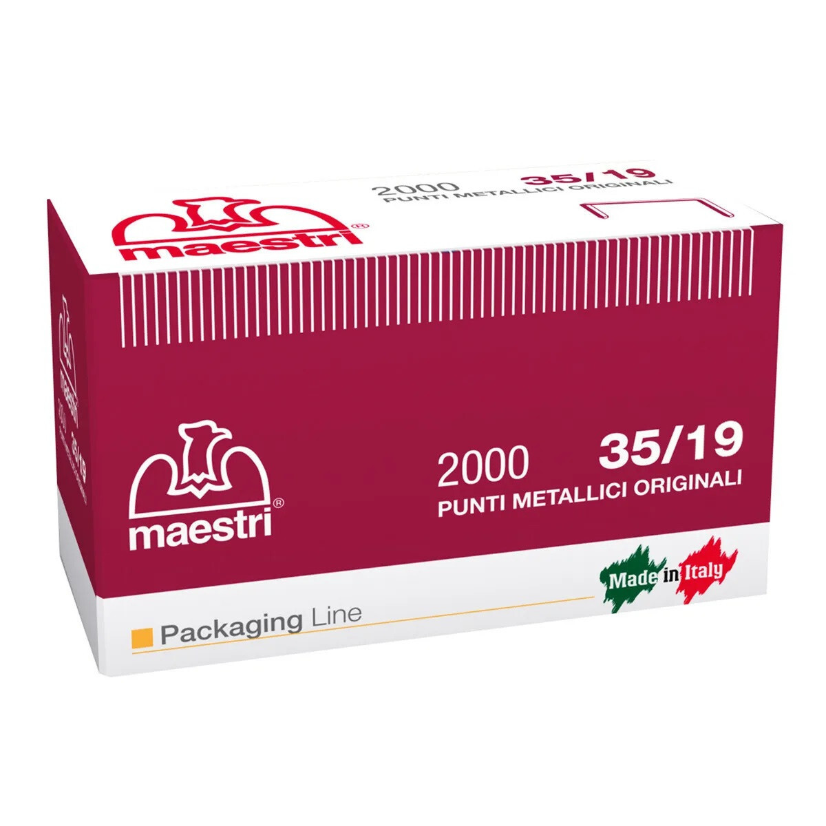 MAESTRI - PUNTI METALLICI 35/19 - SCATOLA 2000 PEZZI - PER AGGRAFFATRICI ROMABOX