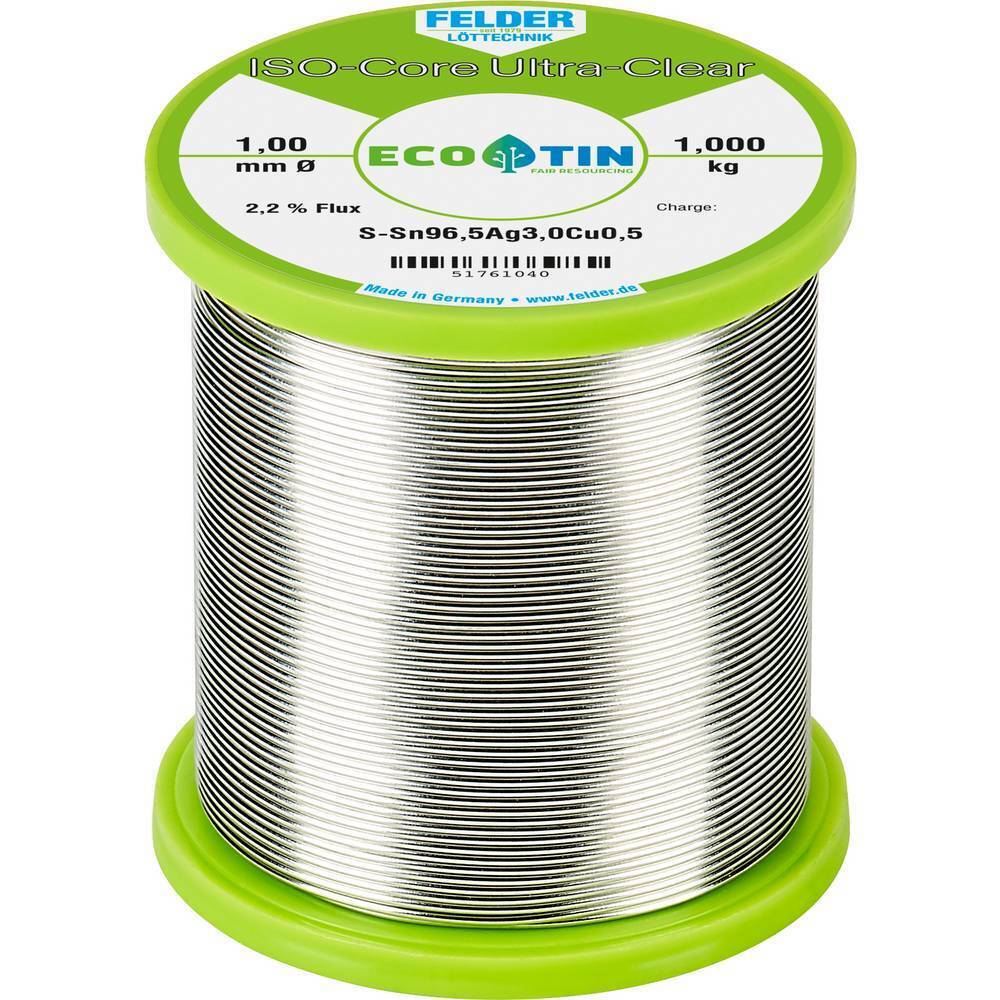 Felder ISO-Core Ultra Clear SAC305 Stagno per saldatura Bobina Sn96,5Ag3Cu0,5 1