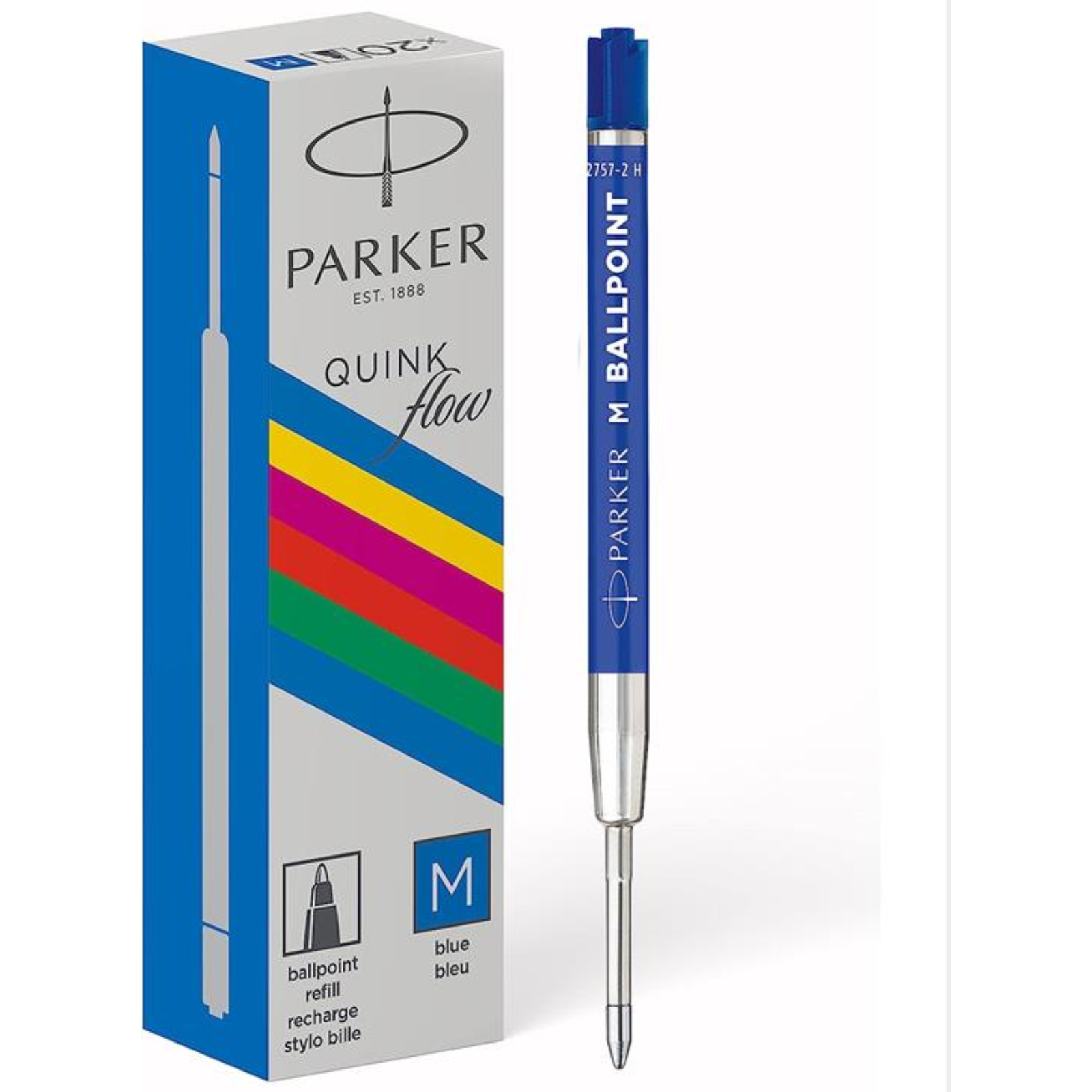REFILL QUINK FLOW PLASTICA - PUNTA MEDIA - BLU - PARKER