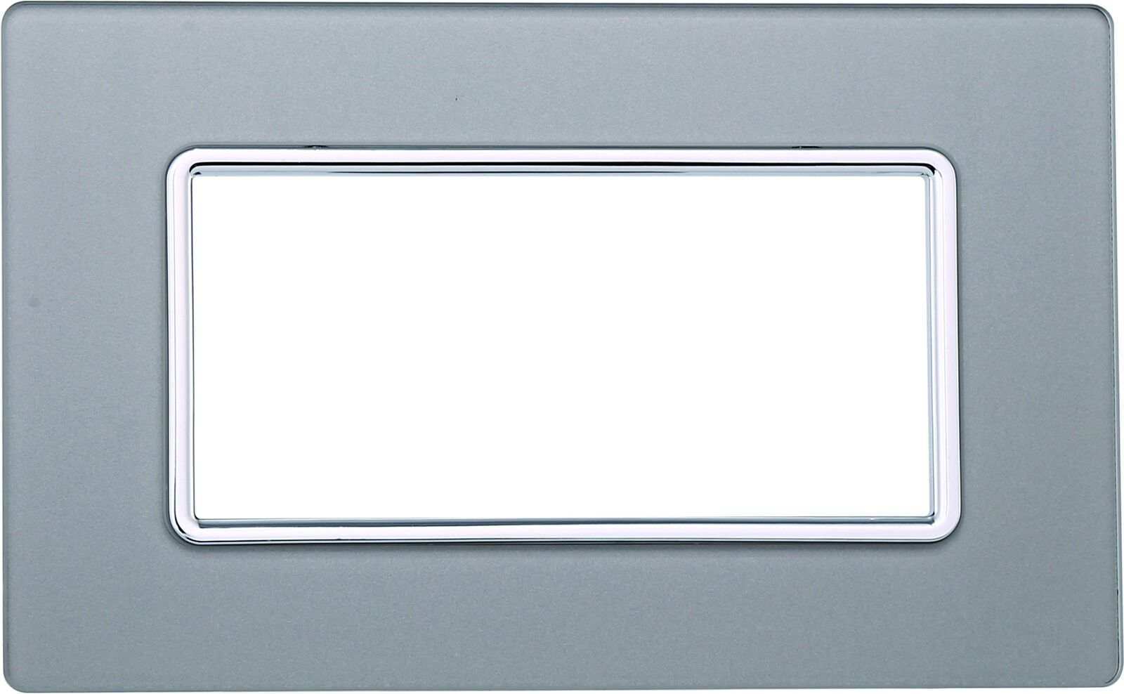 Placca vetro 4 posti colore silver serie Solar compatibile Matix MT84406