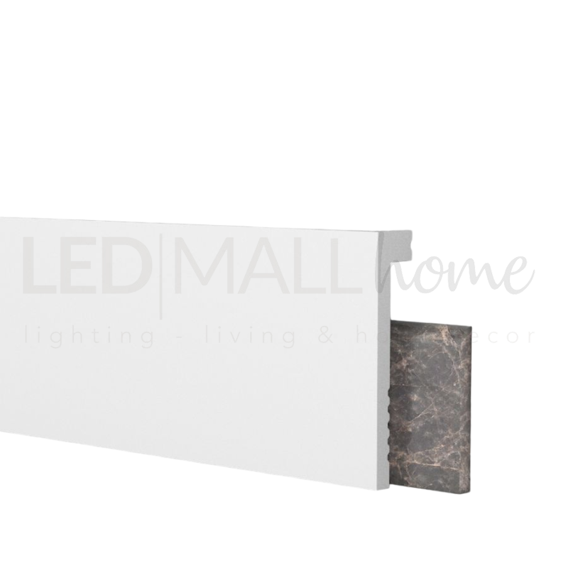 Battiscopa coprimarmo duropolimero bianco 2000x100x22mm