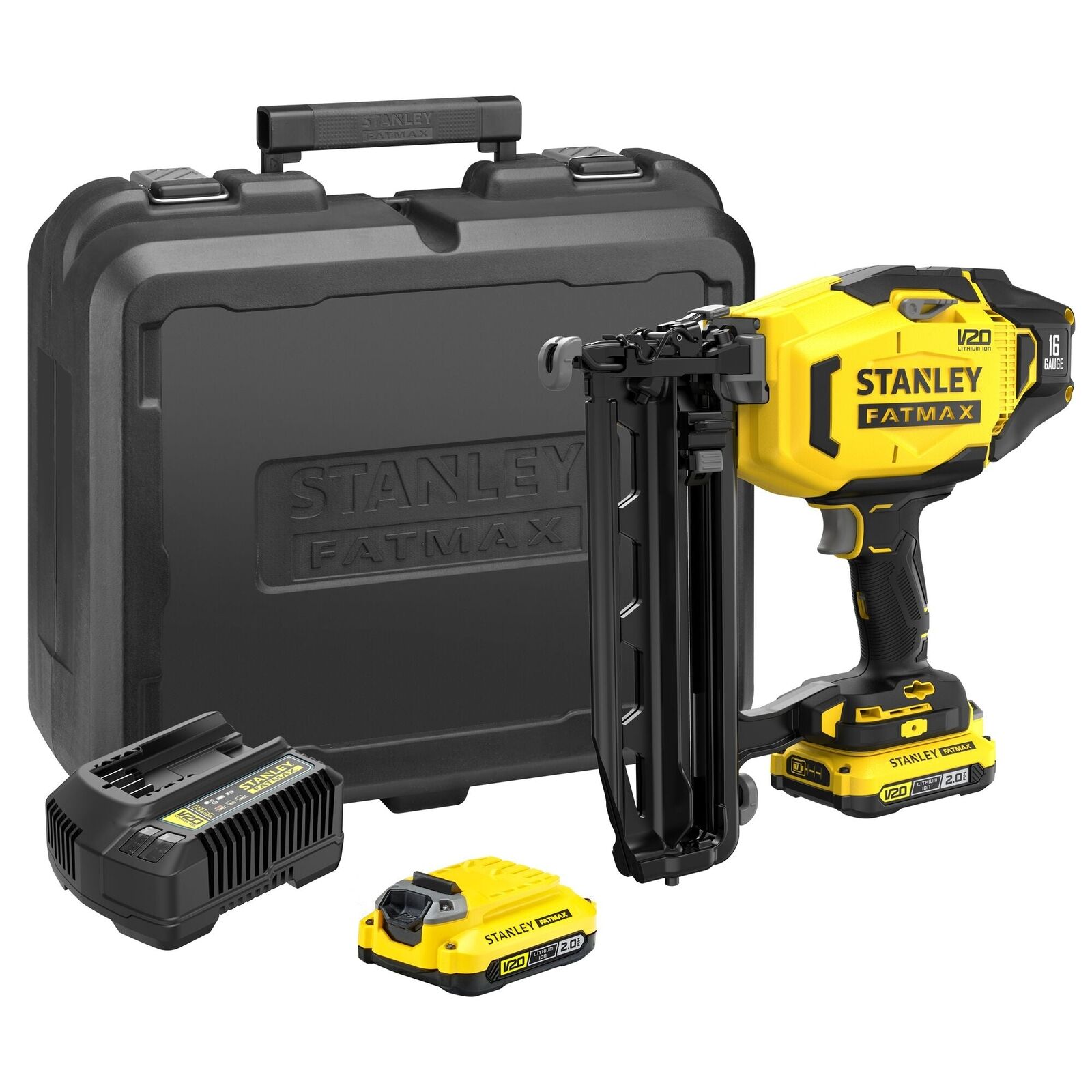 STANLEY FATMAX SFMCN616D2K-QW Chiodatrice V20, 2 batterie 18V 2.0Ah