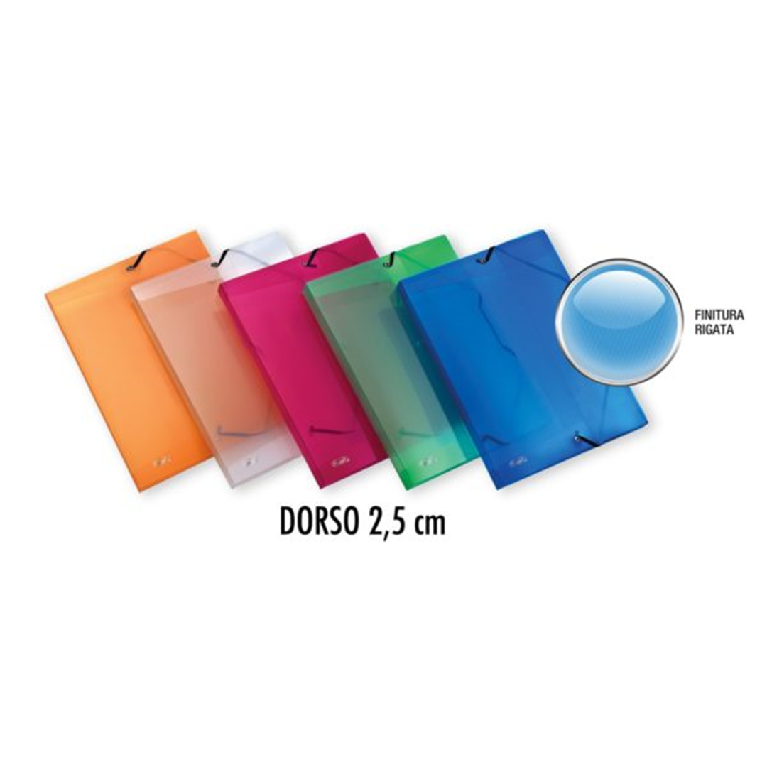 Cartella 3 Lembi C/elastico  24x32 Dorso 2,5 Cm. Colori Assortiti | Lumina