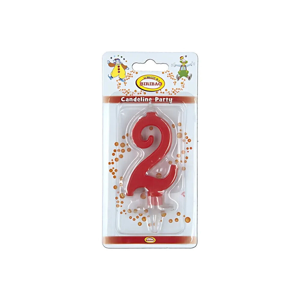 Candelina mini numero 2 rossa, 1pz.