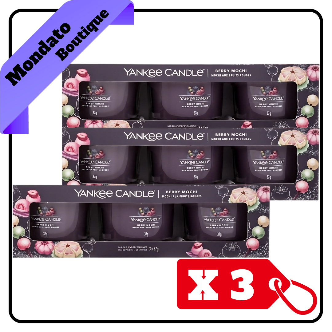 YANKEE CANDLE SET CANDELE BERRY MOCHI 3 X 37gr (X3)