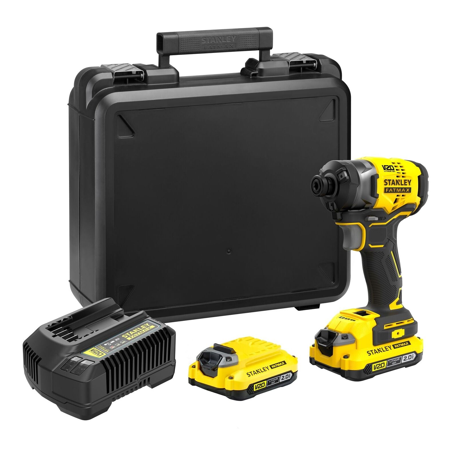 STANLEY FATMAX SFMCF820D2K-QW Avvitatore a impulsi 1/4'' brushless V20, 2 batte