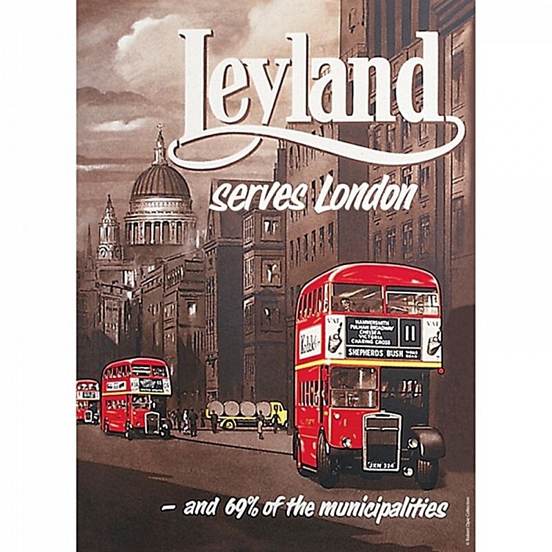 Leyland Bus Insegna Grande IN Metallo 400mm x 300mm ( Hb)