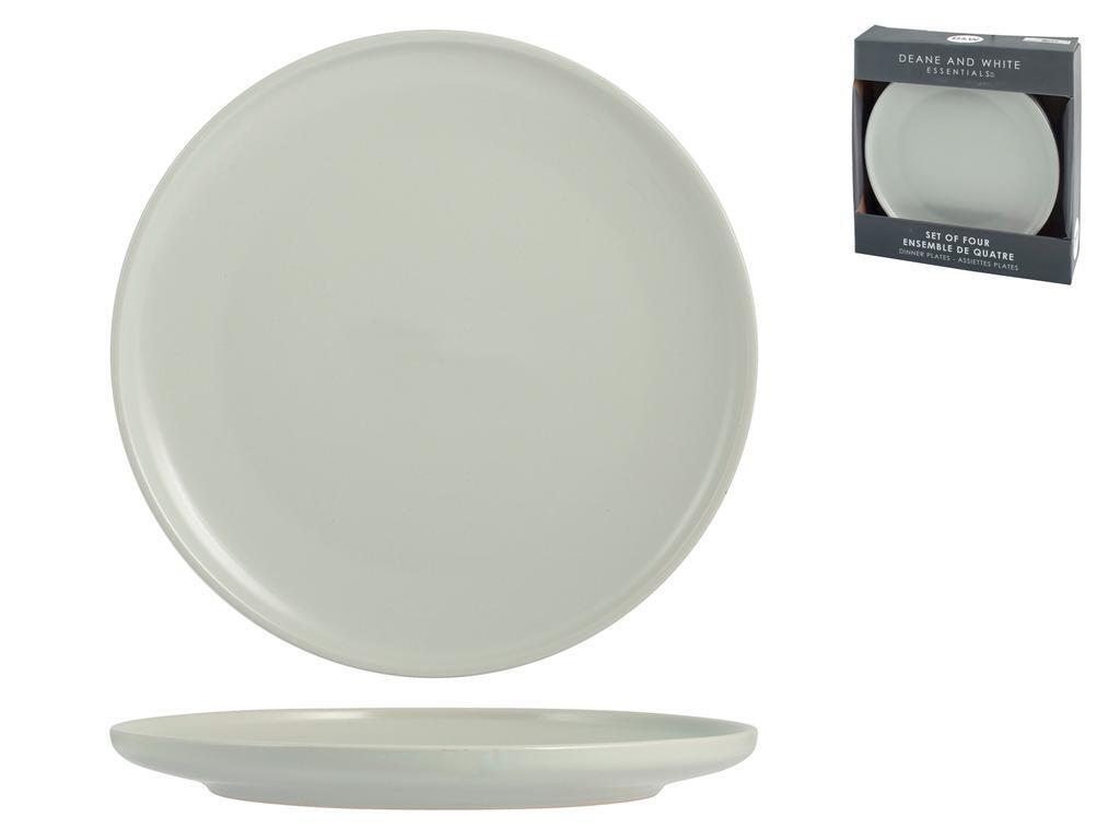 H&H set 4 piatti piani Bush Green in stoneware Cm26