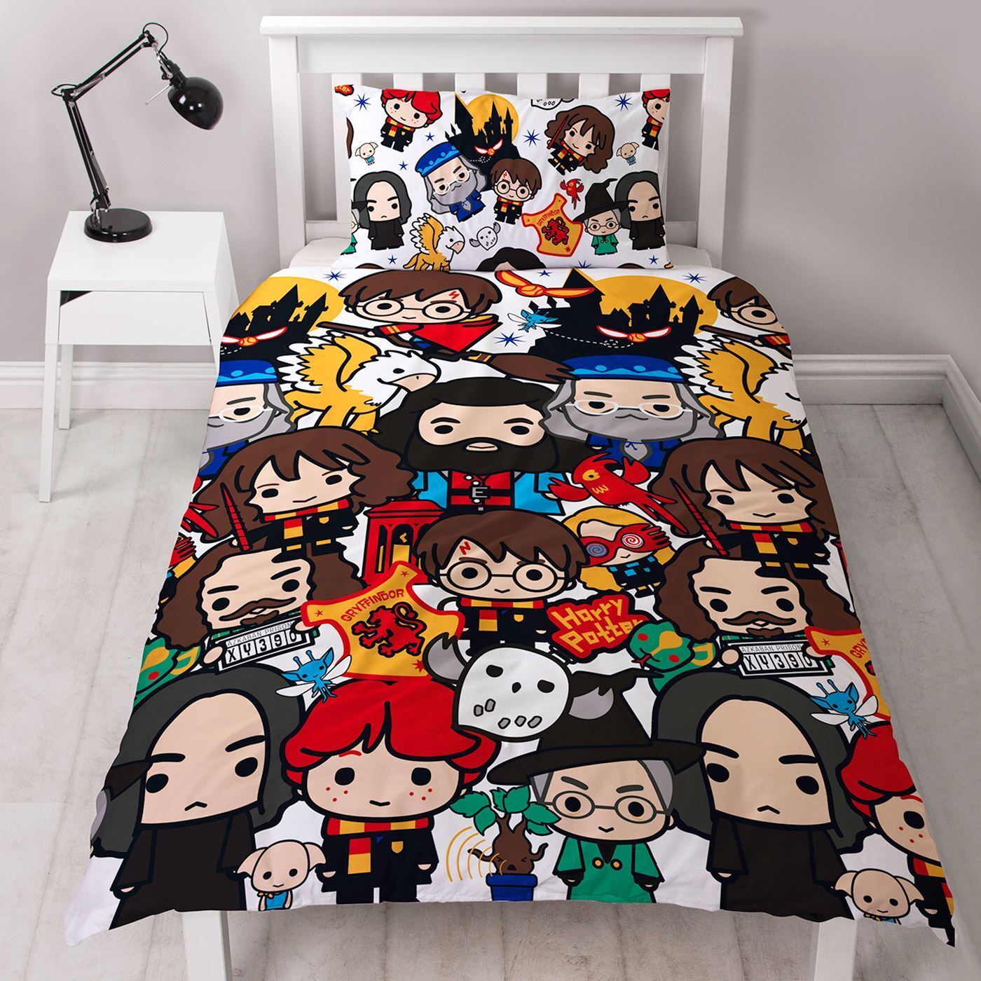 SET Copripiumino Singolo HARRY POTTER Cartoon Charm Letto Bambini 2-In-1 Design