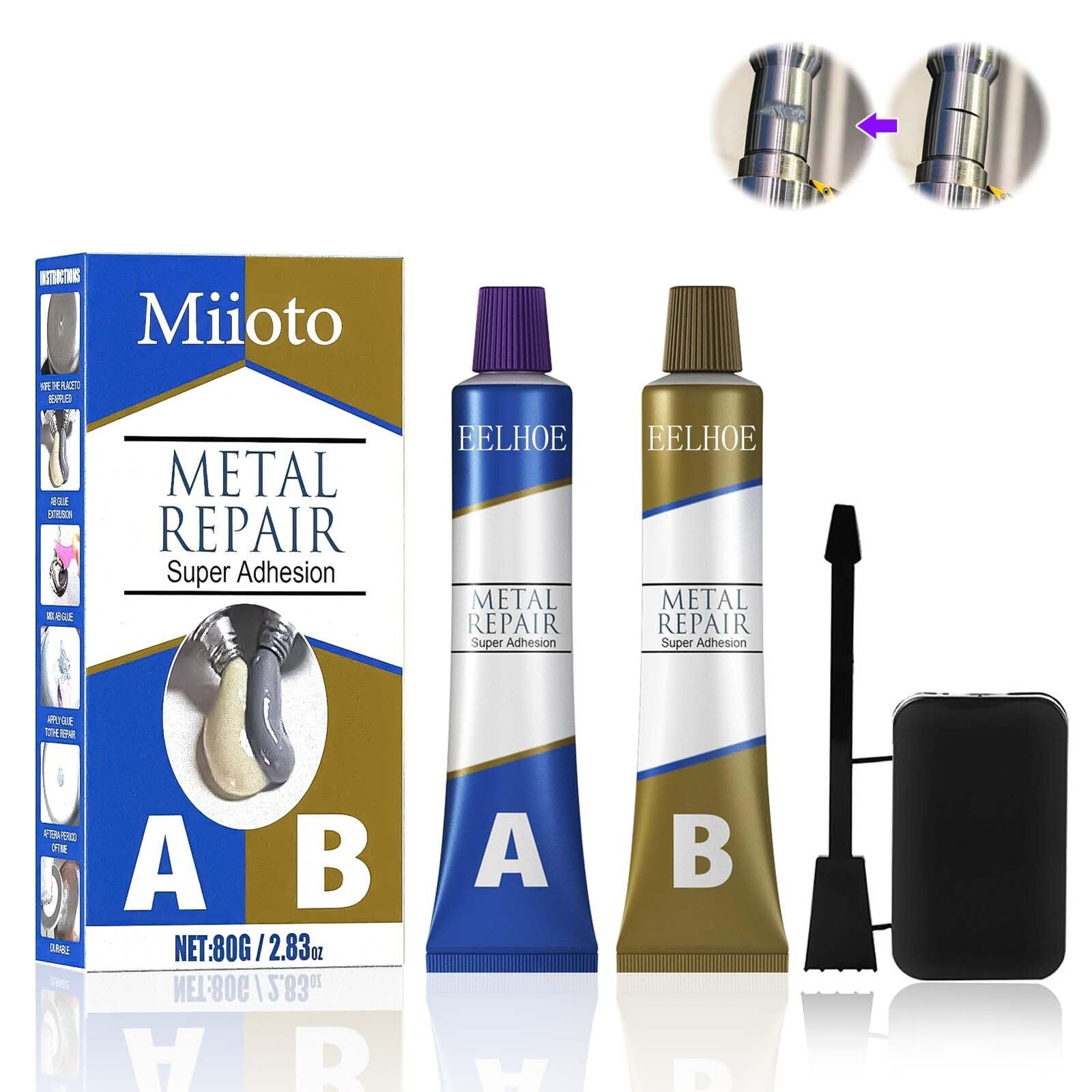 Miioto Metal Repair Paste Metal Repair Glue a&b Magic Welding Glue Resistenza...