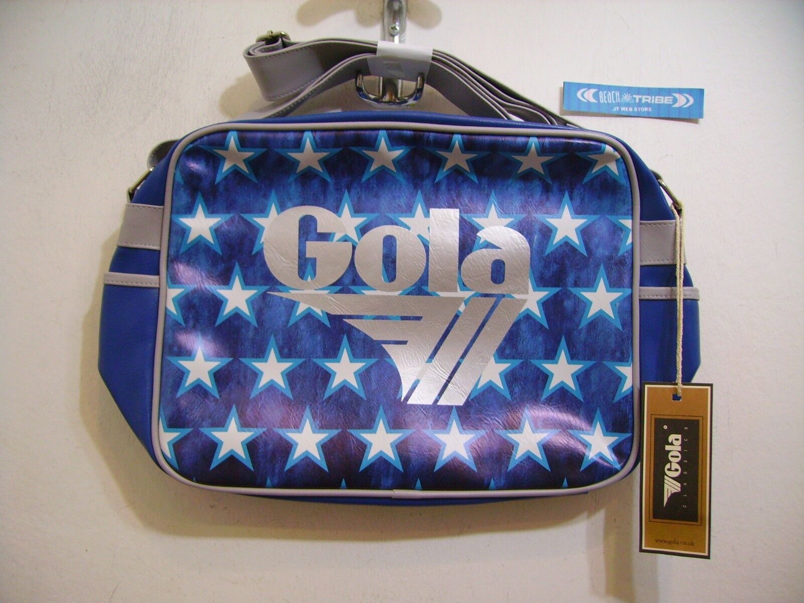 GOLA BORSA CARTELLA SCUOLA REDFORD VINTAGE STARS CUC028 DARK BLUE WHITE SILVER B