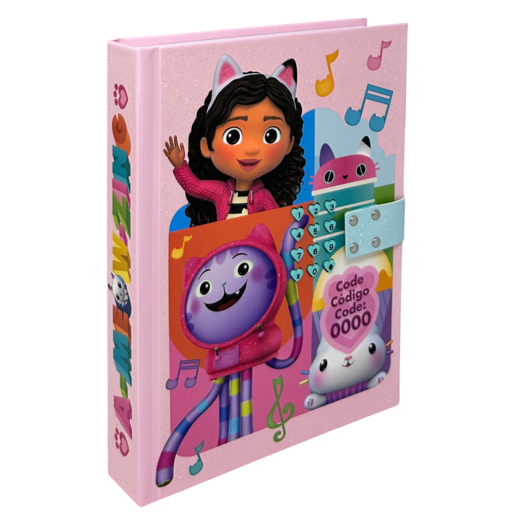 DIARIO SEGRETO GLITTERATO GABBY'S DOLLHOUSE CON COMBINAZIONE ELETTRONICA