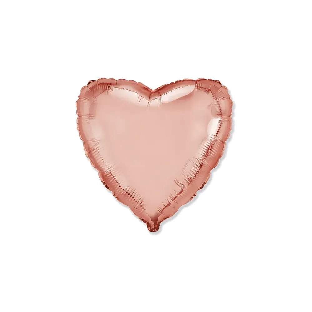 Palloncino Cuore Rosa Gold standard shape 18" (45cm) in mylar, 1pz.