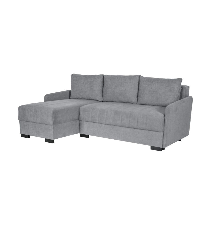 DIVANO CON PENISOLA REVERSIBILE BELLAHOME "GEMINI" GRIGIO, 208X148X91 CM