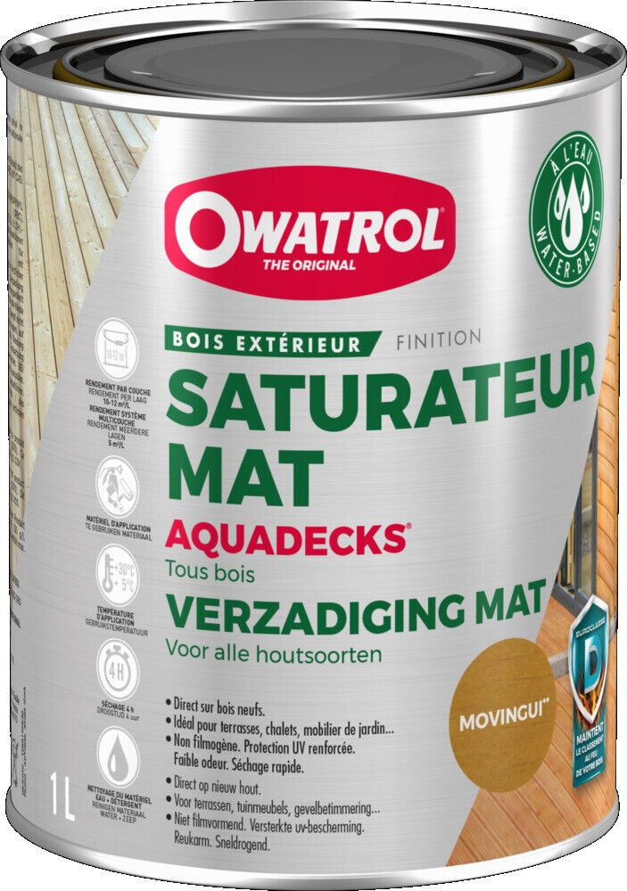 Saturatore Protezione Diretta Legno Colore Movingui 1L AQUADESKS OWATROL