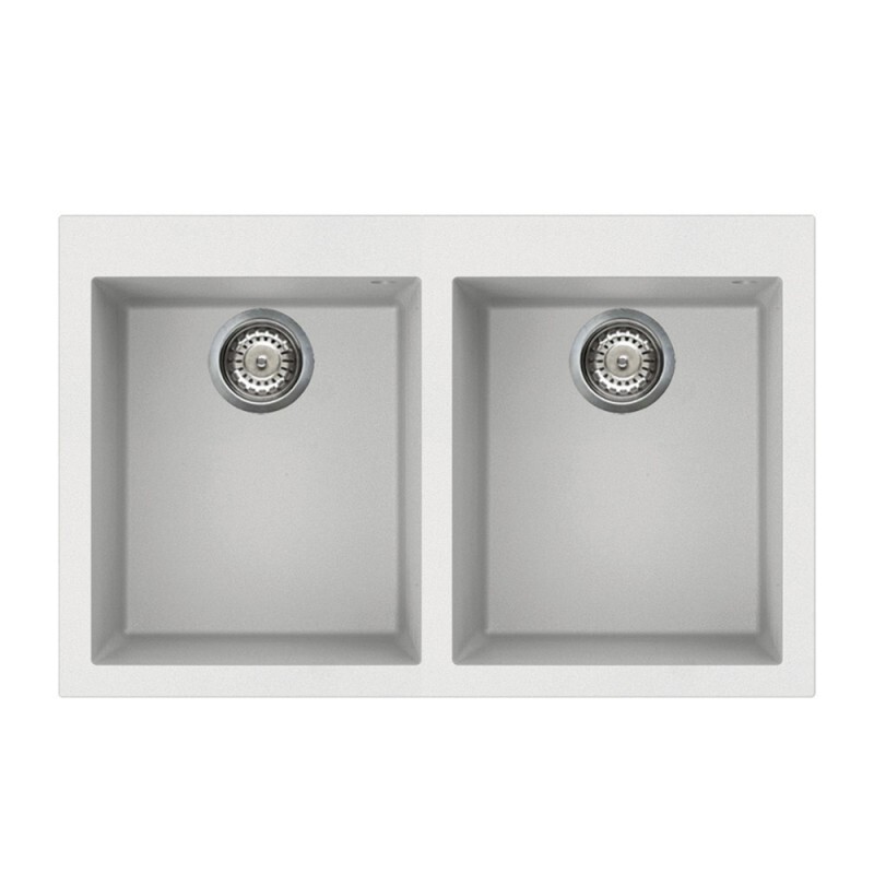 Lavello incasso con 2 vasche 79x50 cm bianco - Smeg VZ3434B