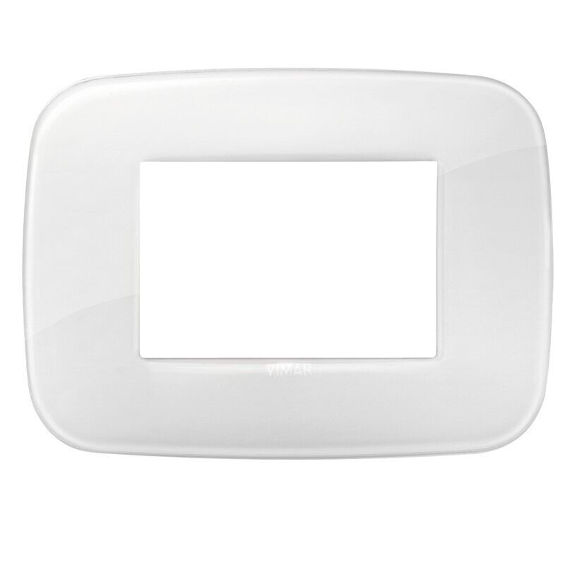 Placca Vimar Arke round 3 moduli reflex ghiaccio 19683.66