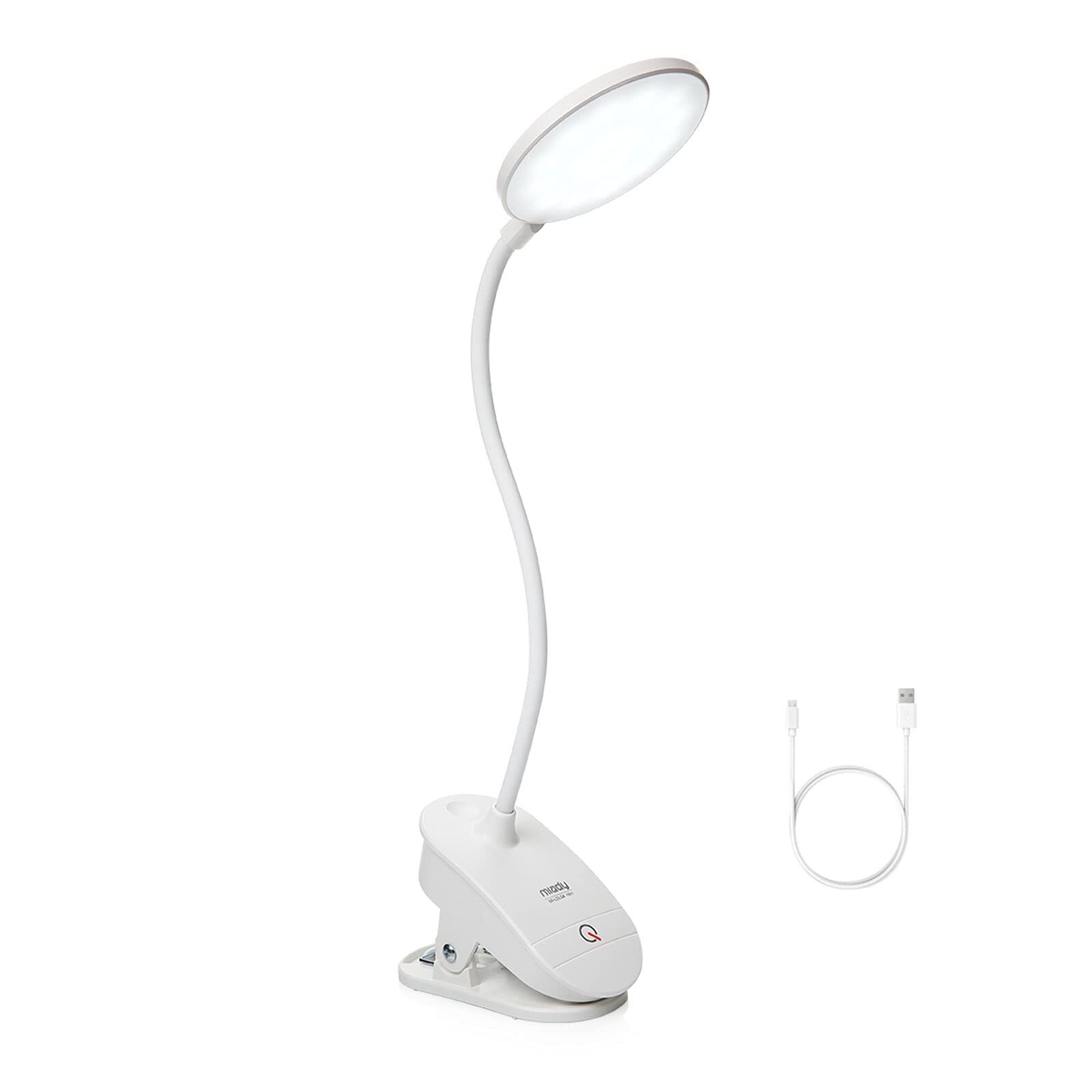 Miady Lampada da Lettura con Morsetto18 LED Batteria Ricaricabile USB 3 Lumin...