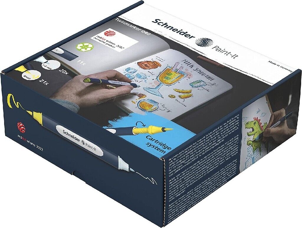 TWIN MARKEN PAINT 040 SCHNEIDER PENNELLO E SET COMPLETO 52 PEZZI