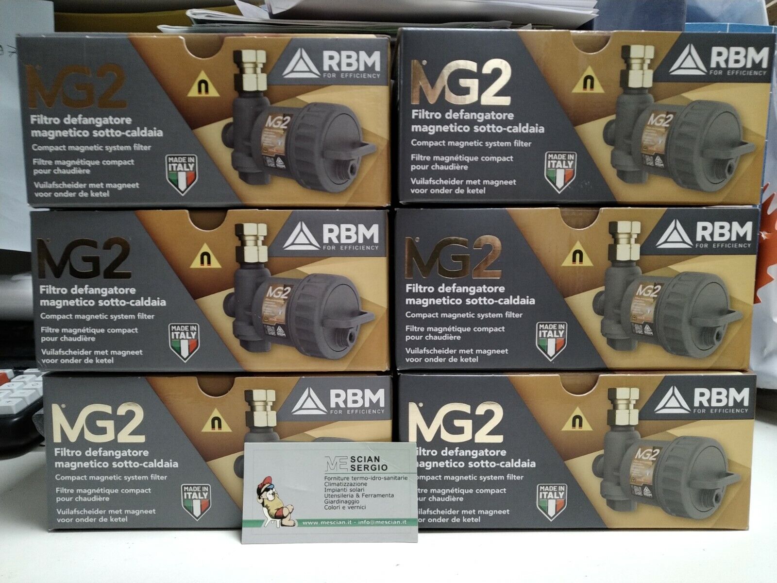 6PZ NUOVO RBM MG2 Defangatore Magnetico 3/4" caldaia riscaldamento 37150510 mg1