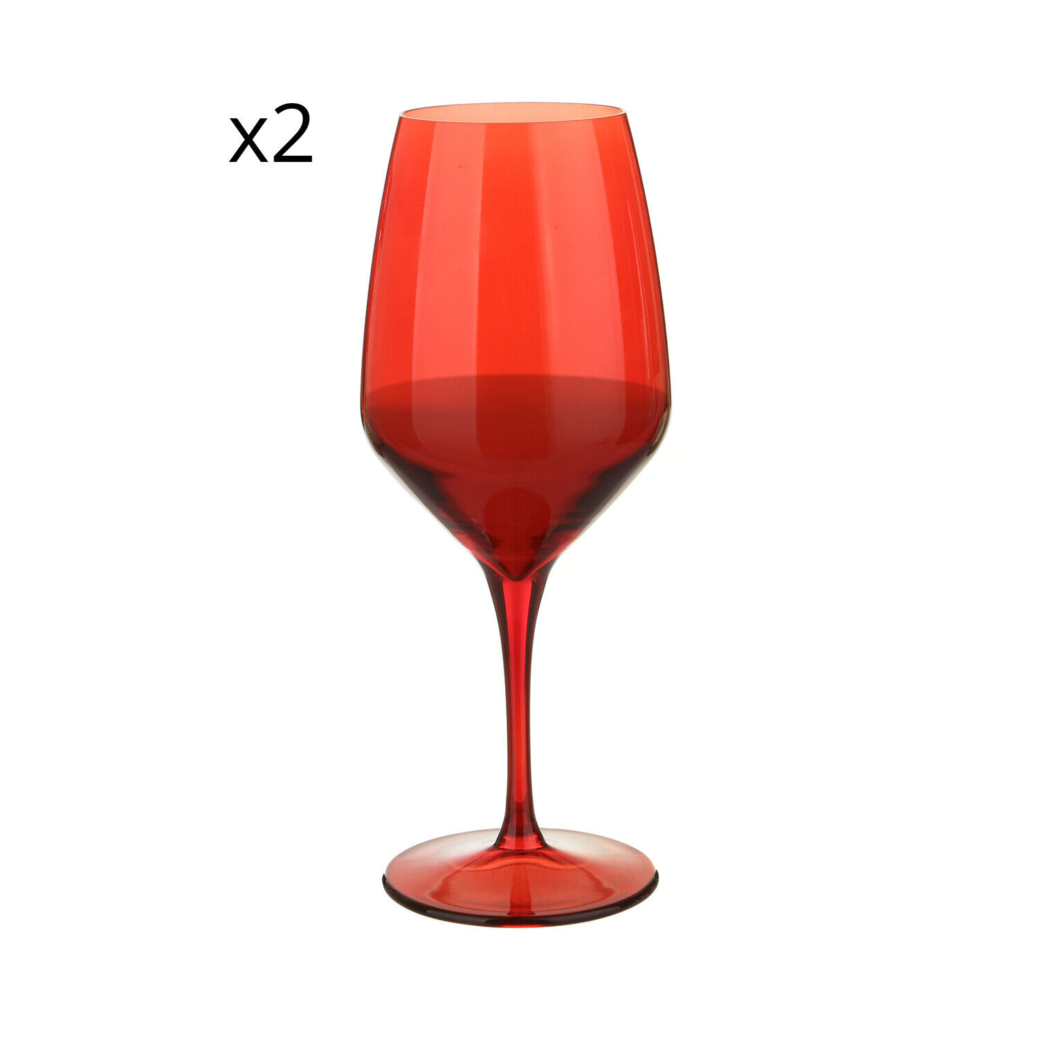 PASABAHCE Set 2 calici vino in vetro rossi Allegra rosso arredo tavola