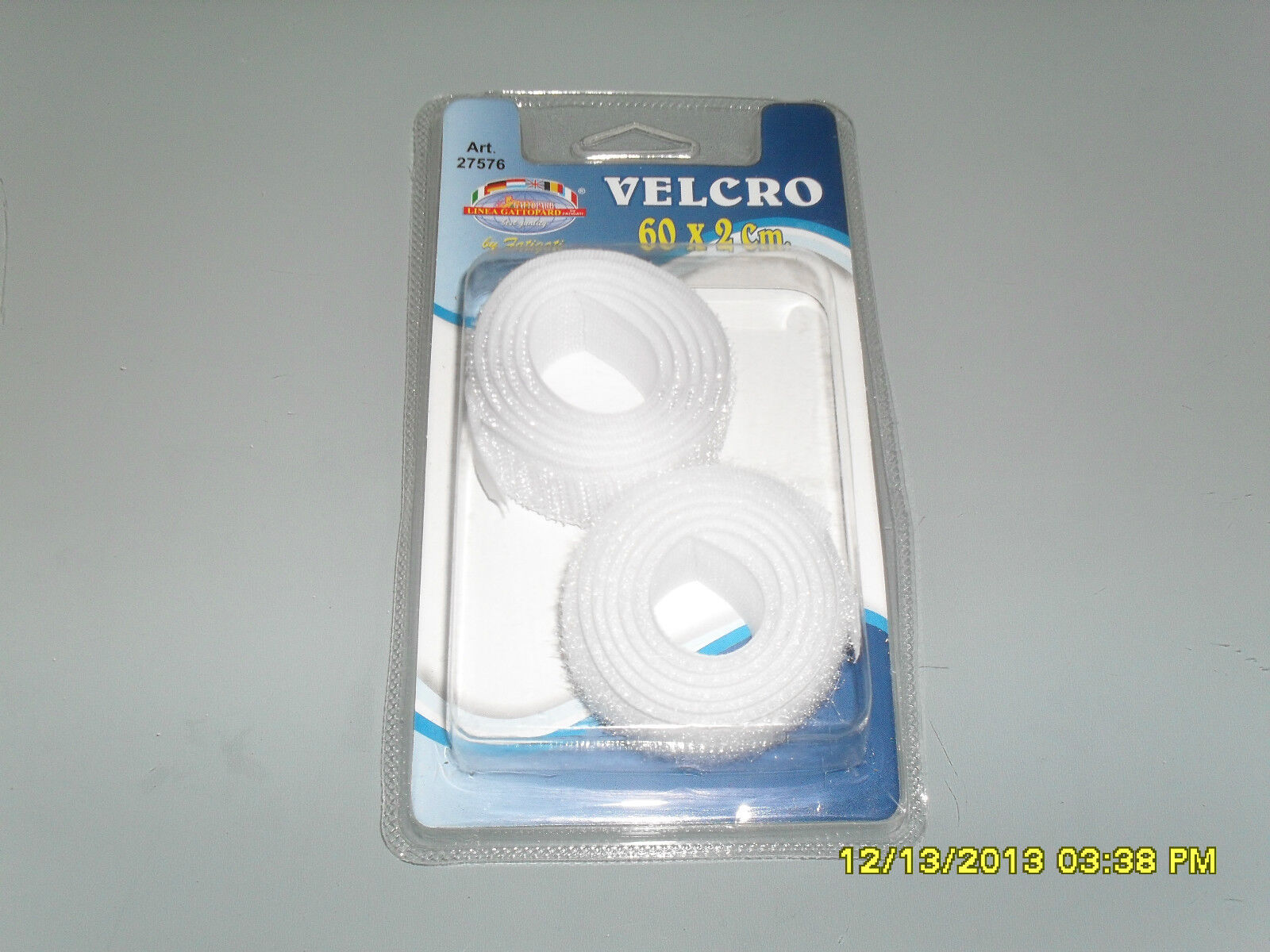 BLISTER 2 ROTOLI DI VELCRO 60 X 2 cm colore Bianco