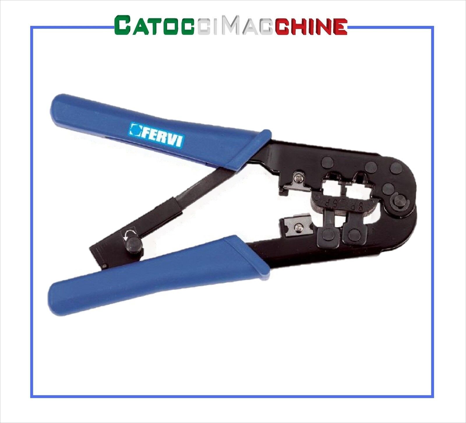 PINZA CRIMPATRICE PER CONNETTORI PLUG RJ11, RJ12 E RJ45 FERVI 0628