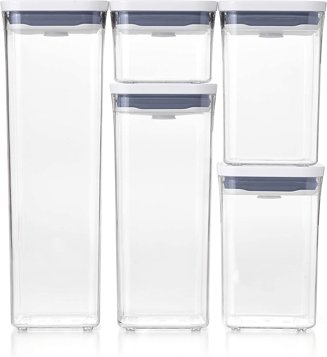 Oxo new good grips-set di 5 contenitori pop, plastica, bianco qualità extra