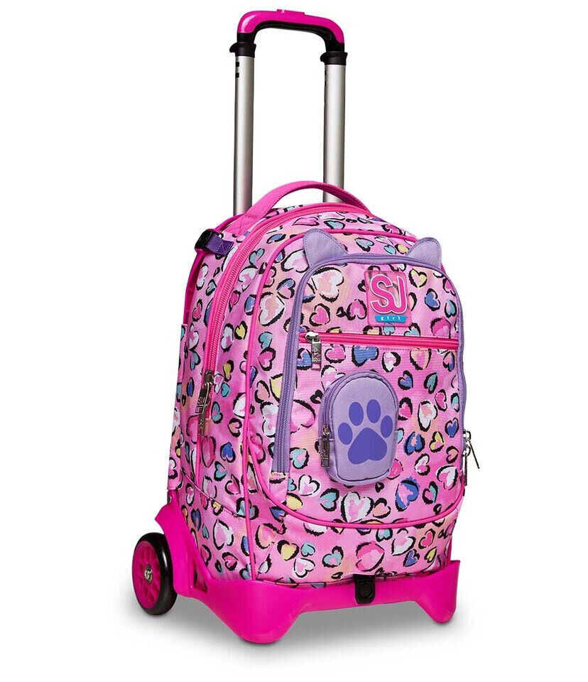TROLLEY SCUOLA SEVEN JACK 2WD+  Fleecy Girl ZAINO STACCABILE CON RUOTE