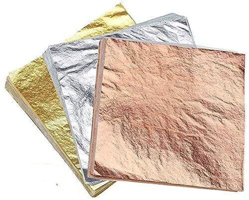 LATERN 300 Fogli Imitazione Foglia Oro Foglia Oro Rosa Foglia Argento per Pro...