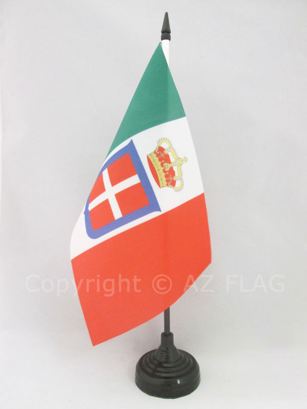 BANDIERA DA TAVOLO REGNO D'ITALIA CORONA 21x14cm - PICCOLA BANDIERINA REALE ITAL