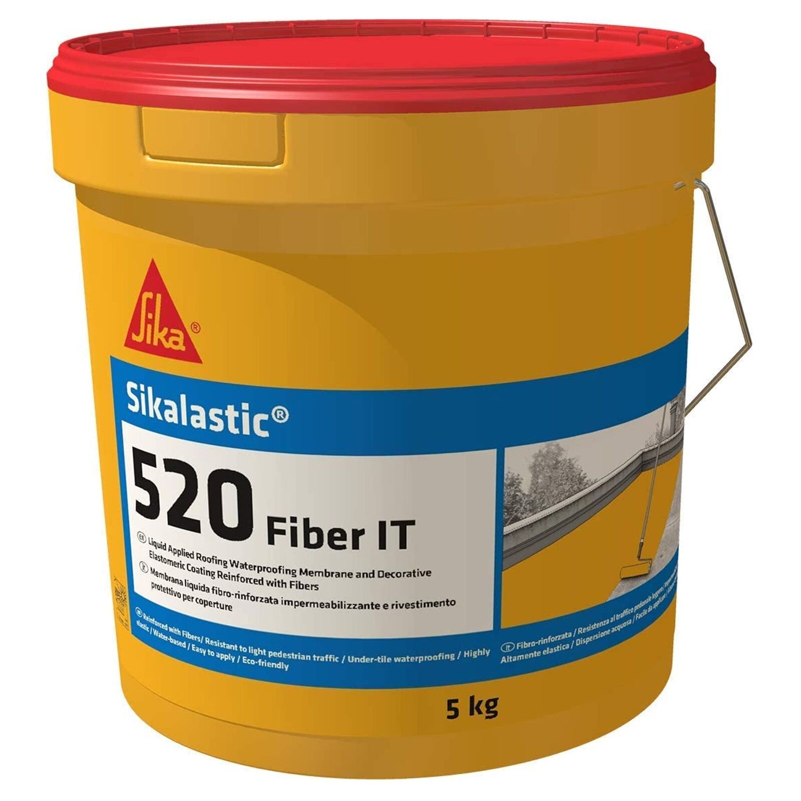 Sika - Sikalastic-520 Fiber IT Grigio - Membrana liquida impermeabilizzante -...