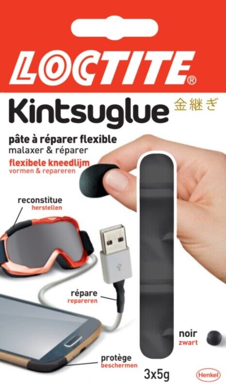 Mastic Pasta Riparazione Flessibile Kintsuglue Nero 3X5GR Loctite Modellabile