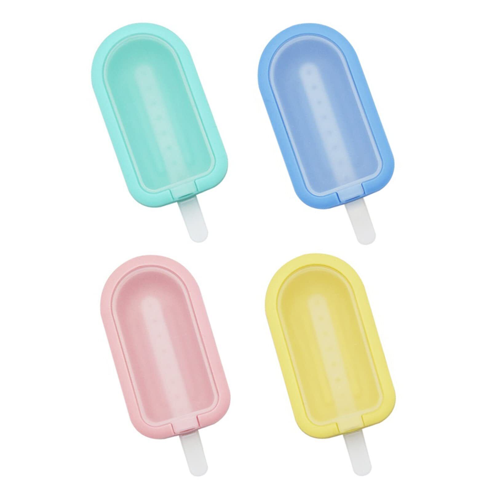 SHUBEIEUMI 4 Pezzi Stampi per Ghiaccioli in Silicone Forme per Gelato con Bas...