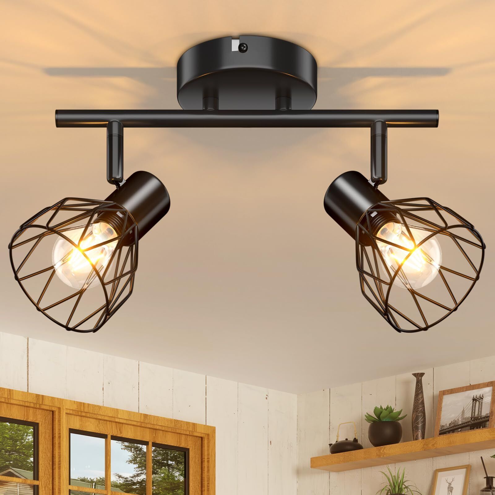 Kimjo Faretti LED Soffitto Orientabili - Faretti da Soffitto Nero E14 Faretti...