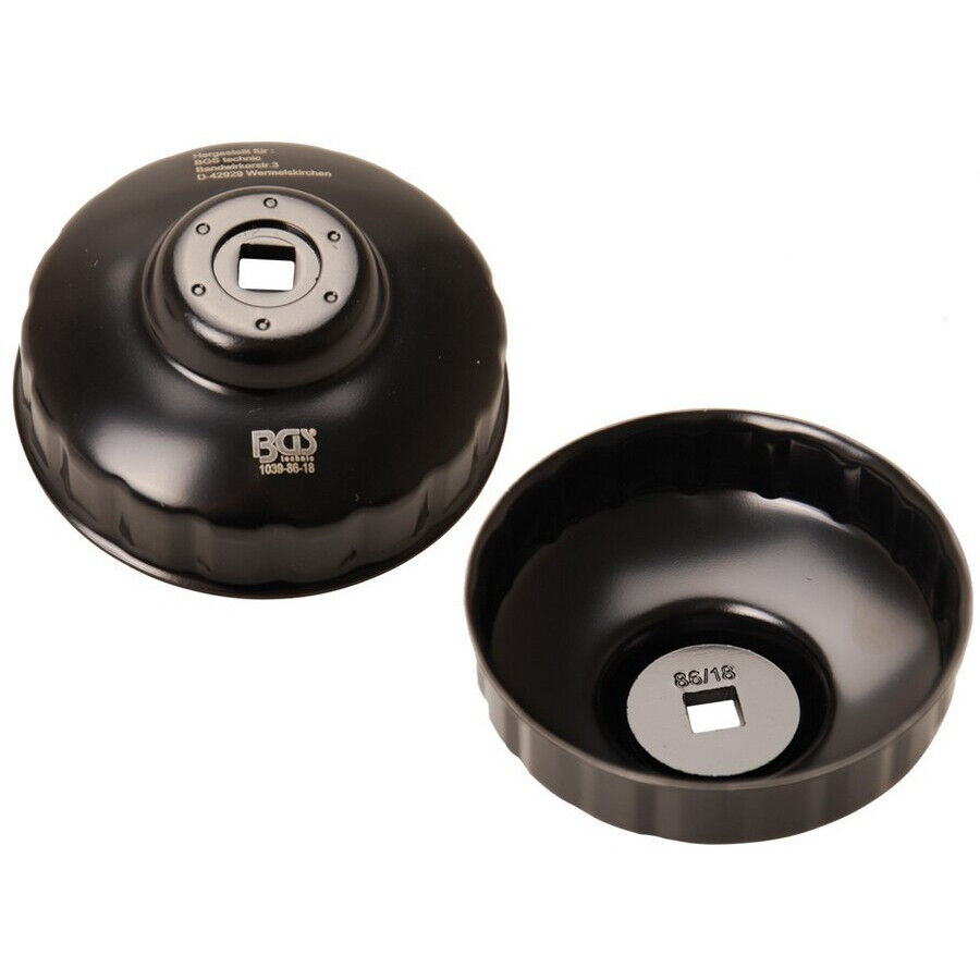 chiave a tazza tappo filtro olio 86mm x p18 1pz- codice bgs1039-86-18 BGS offici
