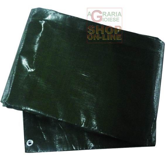 16136 TELO OCCHIELLATO PESANTE GR. 200 MQ COLORE VERDE MT. 5x6