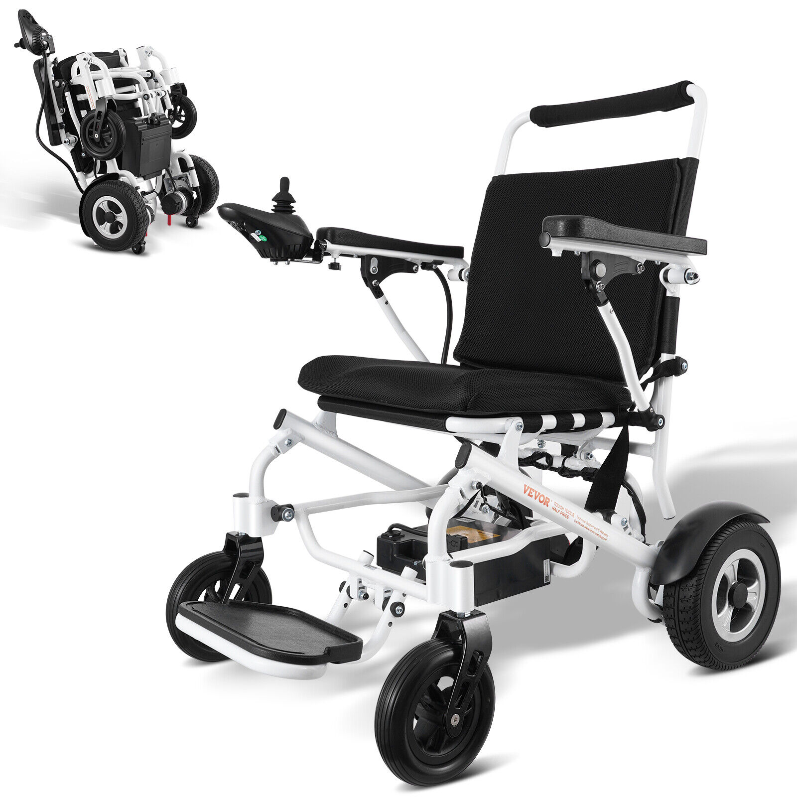 VEVOR Carrozzina Elettrica Pieghevole Motorizzata 136 kg Larghezza Seduta 508 mm
