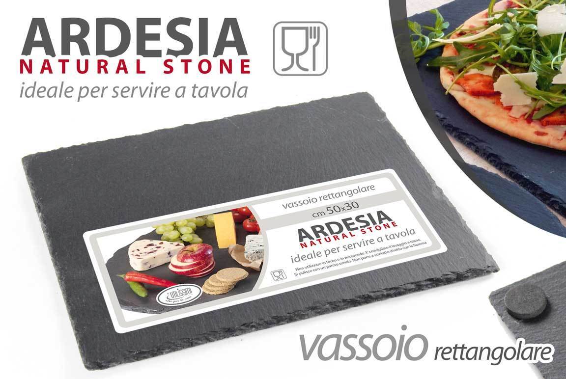 VASSOIO RETTANGOLARE TAVOLA ARDESIA NATURAL STONE 30*25 CM OSE-749780