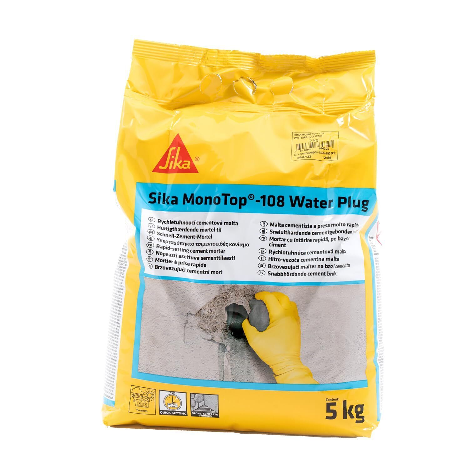 Sika - Sika Monotop 108 WaterPlug Grigio - Miscela cementizia a presa istanta...