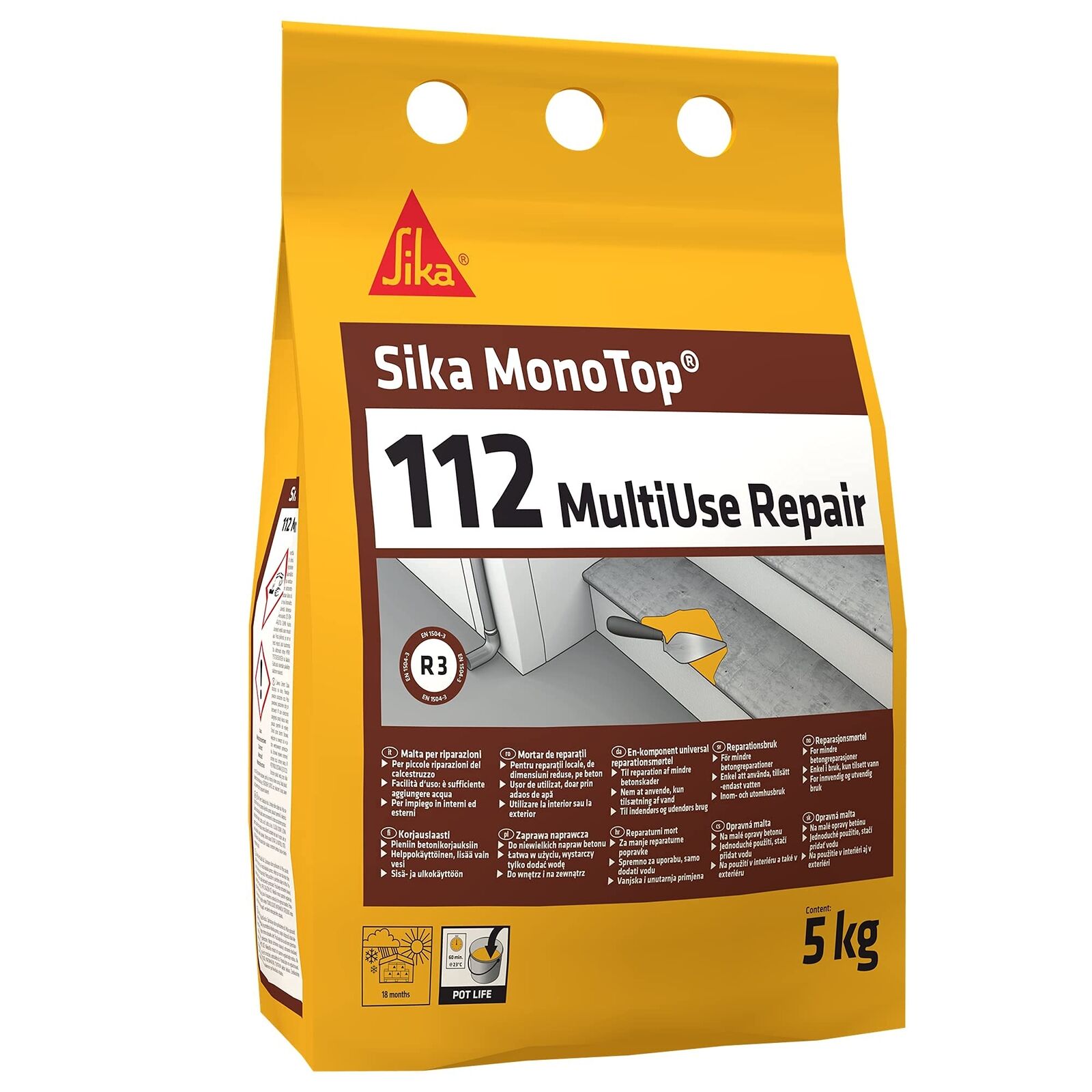 Sika - Sika Monotop 112 MultiUse Repair Grigio - Malta monocomponente per il ...