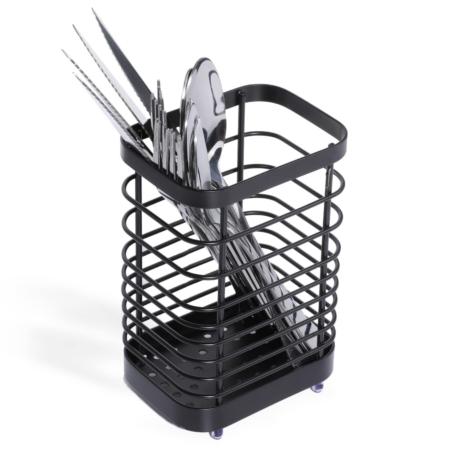 Toski Cesto portaposate in Acciaio Inox Porta Utensili da Cucina in Metallo a...