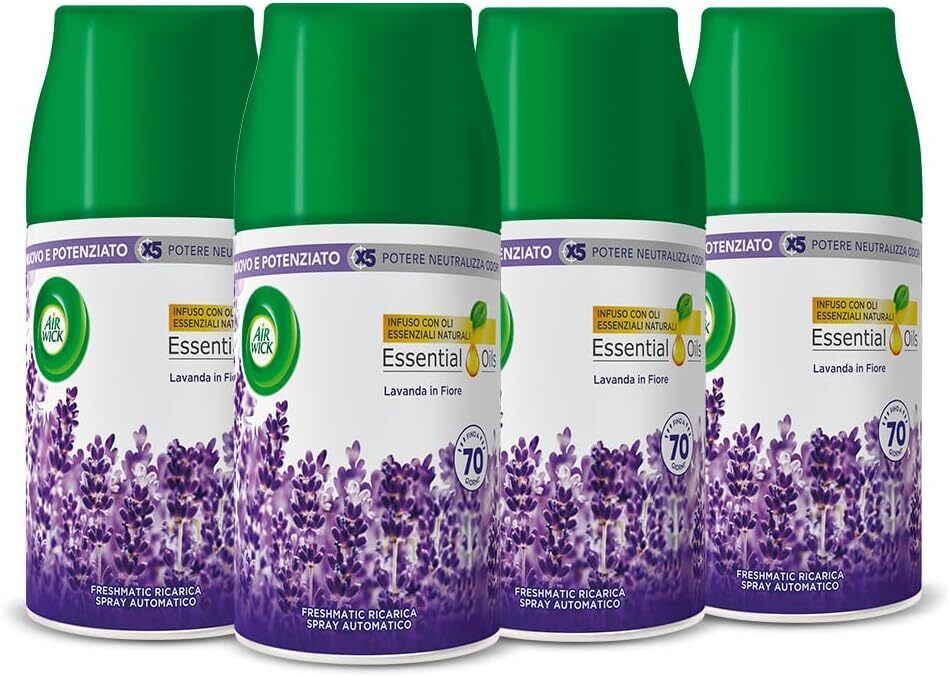 Airwick Freshmatic Profumatore per Ambienti : 4 Ricariche alla Lavanda