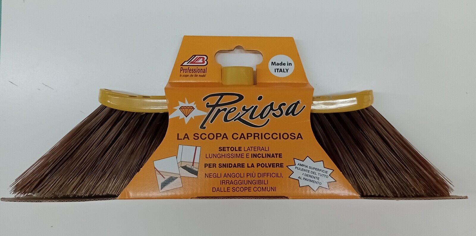 SCOPA PREZIOSA MARRONE E GIALLA - LUNGA DURATA