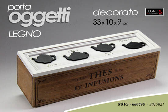 SCATOLA PORTA BUSTINE COFANETTO SCATOLINA Tè THE TE TISANE TEA CIALDE 33*10*9 cm